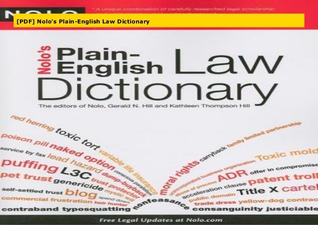 Nolos Plain-English Law Dictionary